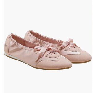 VIVAIA Round Toe Satin Sneakerina Flats | Blush Pink Ballet Sneakers